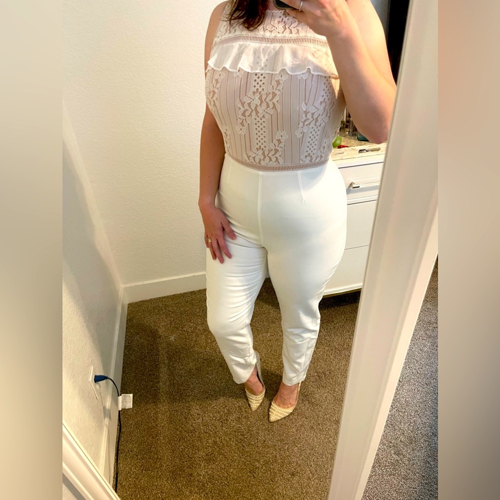 NWT White Lace Jumpsuit